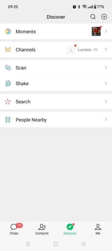 WeChat — zrzut ekranu 1